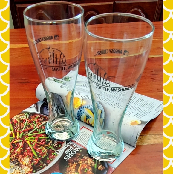 Seattle Washington Tall Beer Glasses - Picture 2 of 7